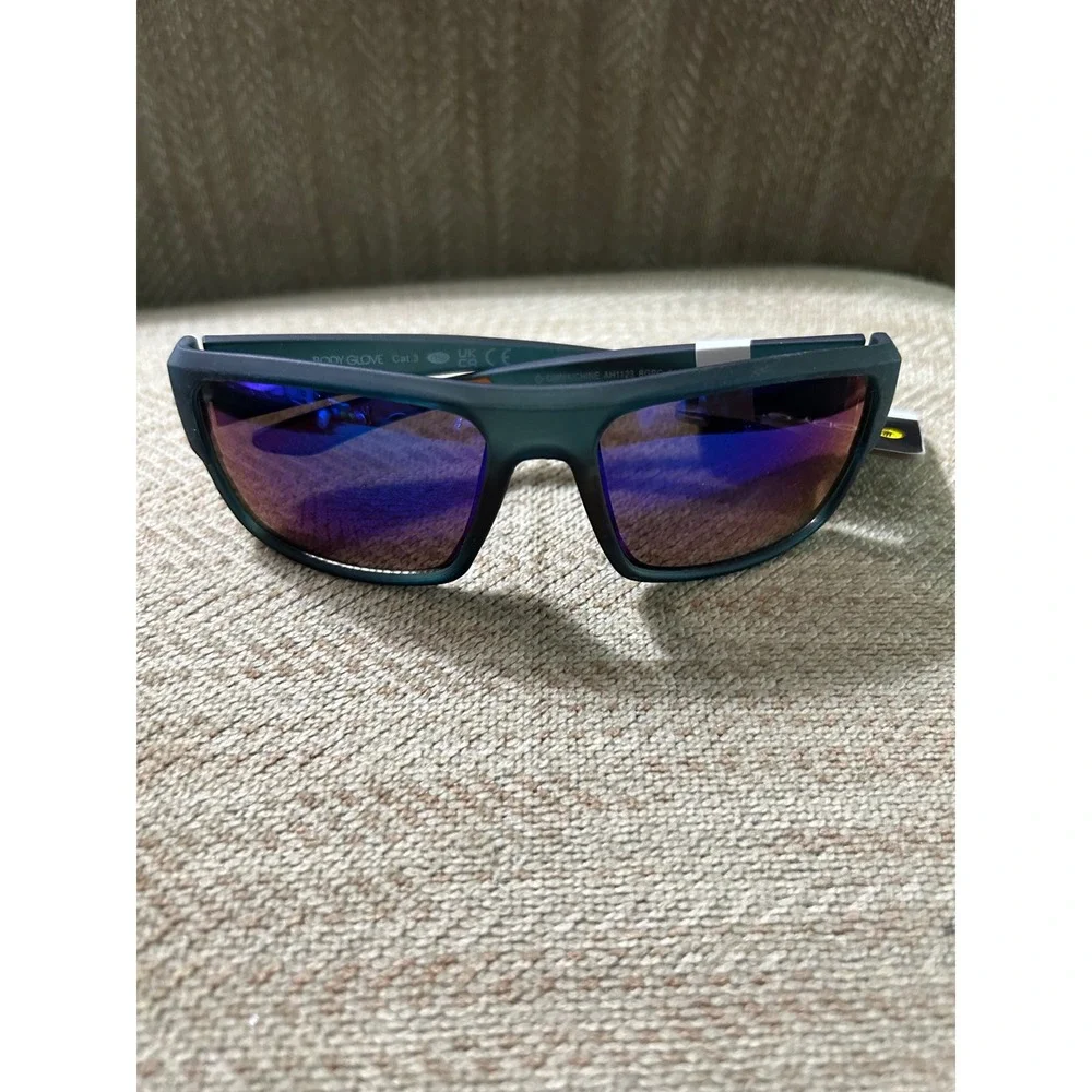 Body Glove AH1123 Sport Sunglasses Teal Orange Wrap Purple Mirror Lens New